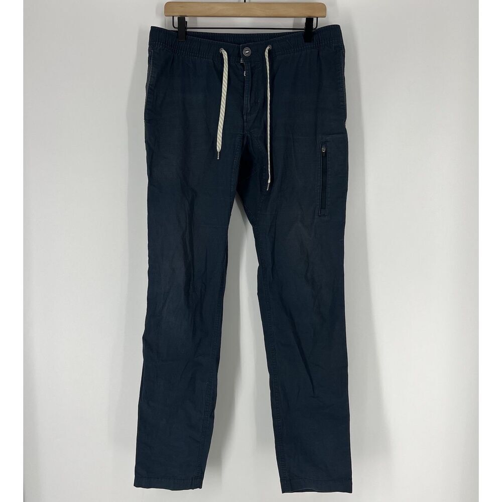 Vuori Pants Size Large Mens 32x32 Navy Ripstop Climber Pockets Outdoor Hiking
